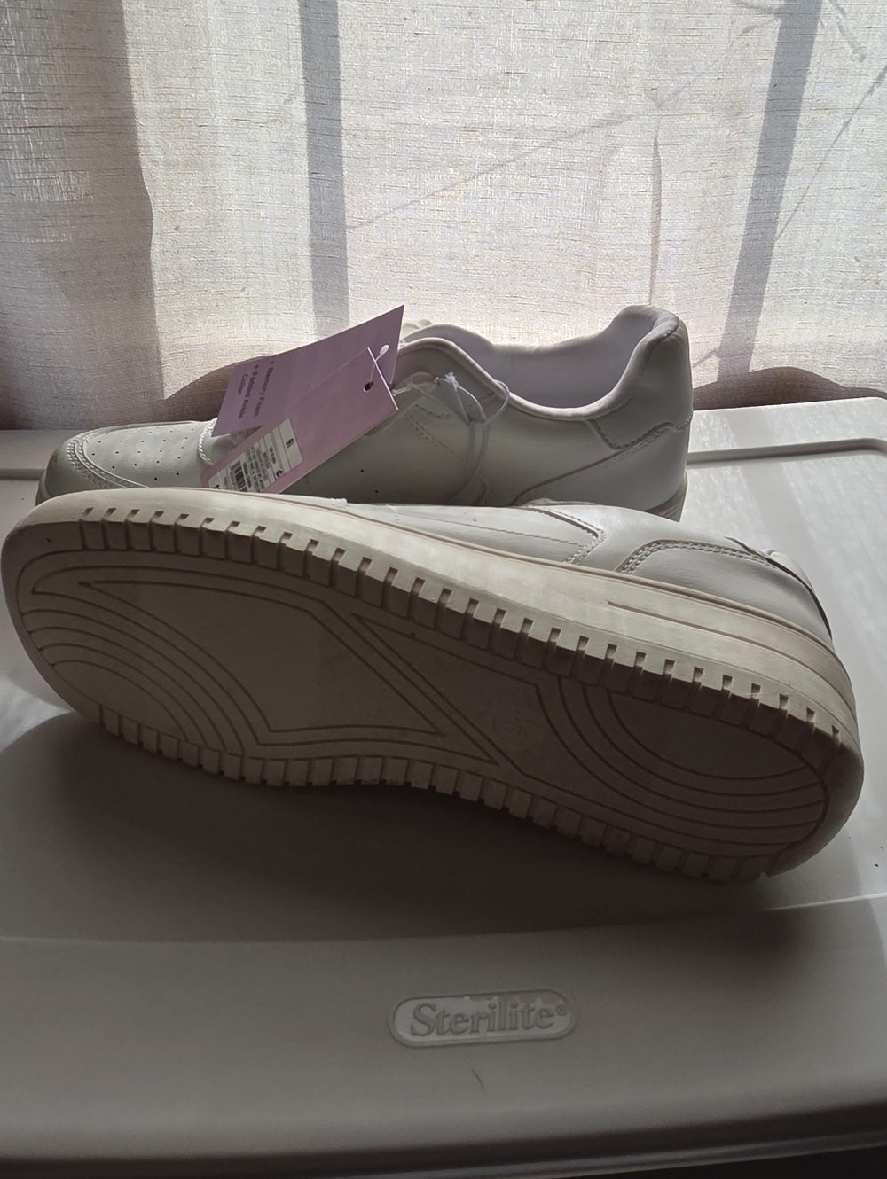 Classic White Women's Platform Sneakers - Minimalist Casual - Picture 4 of 6